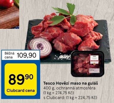 Hovězí maso na guláš Tesco
