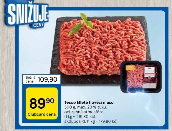 Hovězí mleté maso Tesco