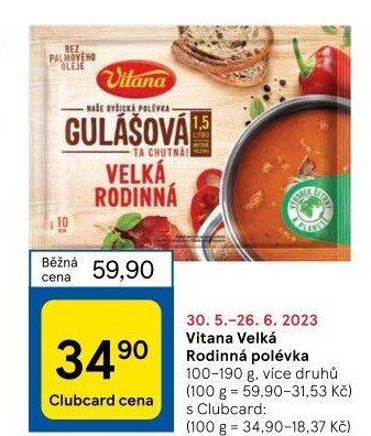 Instantní polévka Velká rodinná Vitana