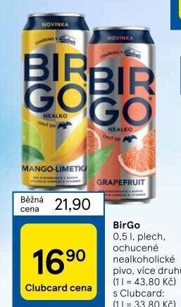 Nealkoholické pivo ochucené Birgo