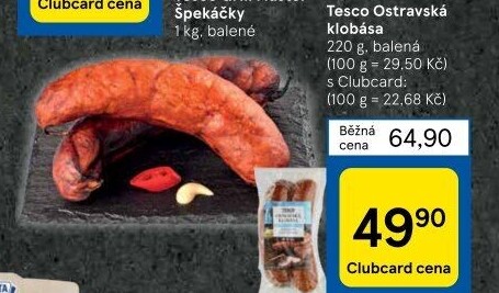 Ostravská klobása Tesco