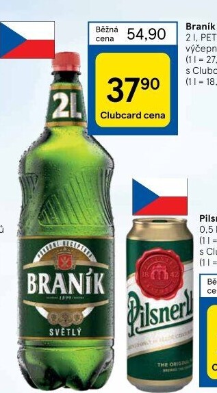 Pivo světlé výčepní 10° Braník