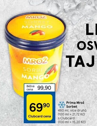 Sorbet v kelímku Mrož Prima