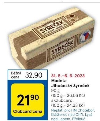 Sýr Syreček Jihočeský Madeta