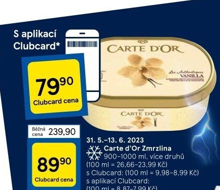 Zmrzlina ve vaničce Carte D'