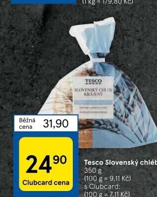 Chléb slovenský Tesco
