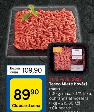 Hovězí mleté maso Tesco