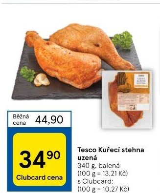 Kuřecí stehna uzená Tesco