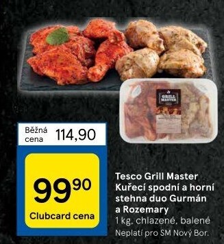 Marinovaná kuřecí stehna Gurmán a Rozemary Grill Master Tesco
