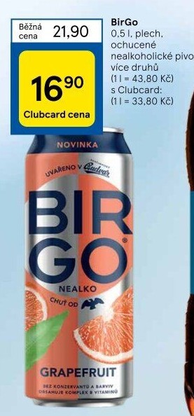 Nealkoholické pivo ochucené Birgo