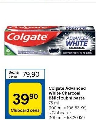 Pasta na zuby Advanced White Charcoal Colgate