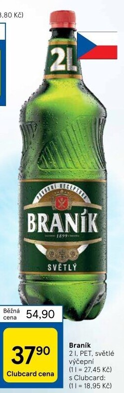 Pivo světlé výčepní 10° Braník