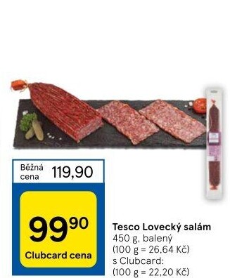 Salám lovecký Tesco