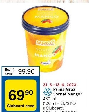 Sorbet v kelímku Mrož Prima