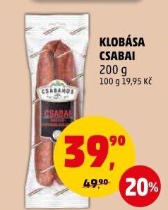 Čabajská klobása Csabai Csabahús