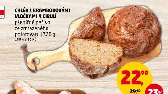 Chléb s bramborovými vločkami a cibulí