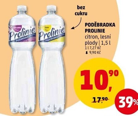 Ochucená voda Poděbradka Prolinie