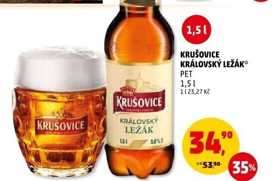 Pivo světlé Královský ležák 12° Krušovice