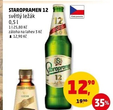 Pivo světlý ležák 12° Staropramen