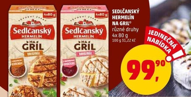 Sýr Hermelín na gril Sedlčanský