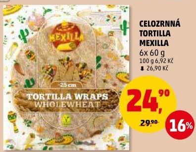 Tortilla celozrnná Mexilla