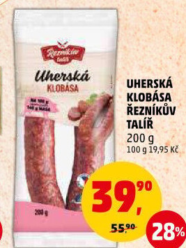 Uherská klobása Řezníkův talíř