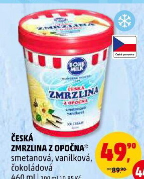 Zmrzlina v kelímku Česká zmrzlina z Opočna Bohemilk