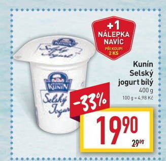 Bílý jogurt selský Kunín