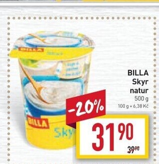 Dezert zakysaný bílý Skyr Billa