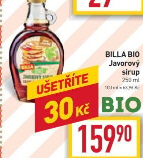 Javorový sirup Naše Bio Billa