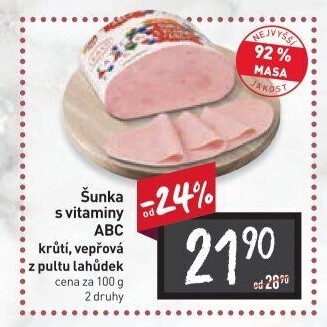 Šunka krůtí prsní s vitamíny ABC+ nejvyšší jakosti LE&amp