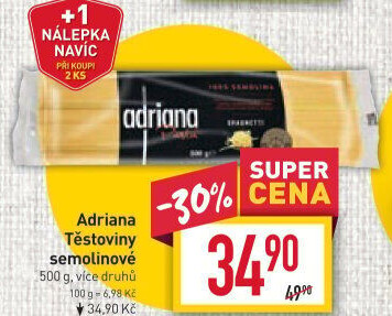 Těstoviny semolinové Adriana