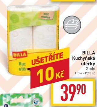 Utěrky kuchyňské 3vrstvé Billa
