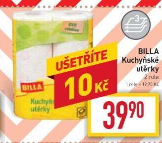 Utěrky kuchyňské 3vrstvé Billa