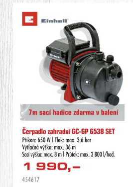 Čerpadlo zahradní Einhell GC-GP6538SET