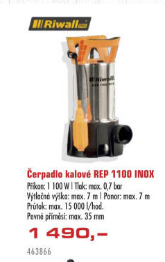 Elektrické kalové čerpadlo Riwall Rep 1100 Inox