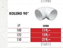 Koleno ventilačního systému