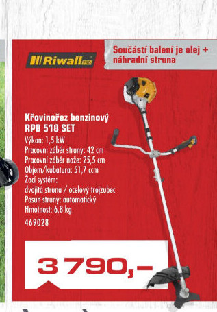 Křovinořez benzinový Riwall RPB518