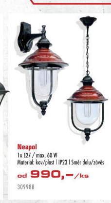 Nástěnné venkovní svítidlo Neapol D Top Light