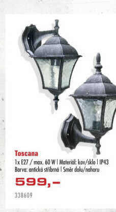Nástěnné venkovní svítidlo Toscana Rabalux