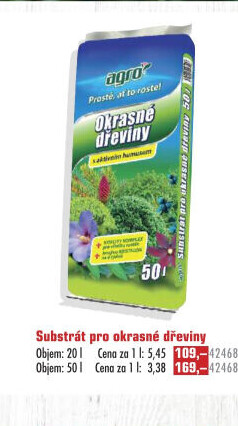 Substrát pro okrasné dřeviny Agro