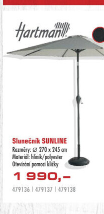 Zahradní slunečník Sunline Hartman