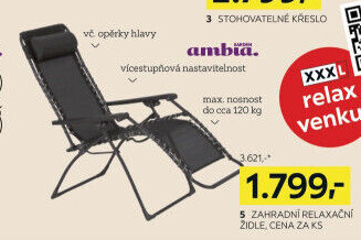 ZAHRADNÍ RELAXACNÍ ŽIDLE
