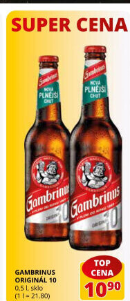 Pivo světlé výčepní Originál 10° Gambrinus