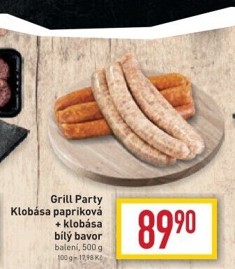Klobása papriková a bílý bavor Grill Party