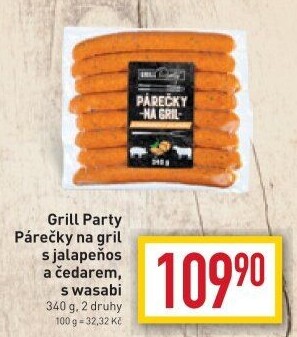 Párečky na gril s jalapeňos a čedarem Grill Party