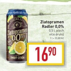 Pivo ochucené Radler Zlatopramen