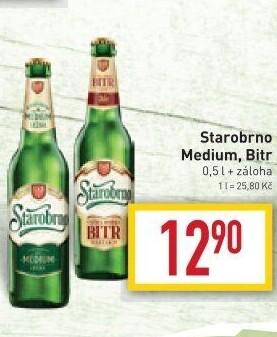 Pivo světlý ležák Bitr Starobrno