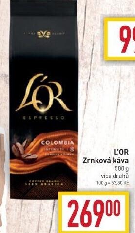 Zrnkové kávy L'