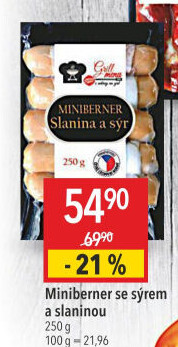 Miniberner se sýrem a slaninou Příbramská uzenina